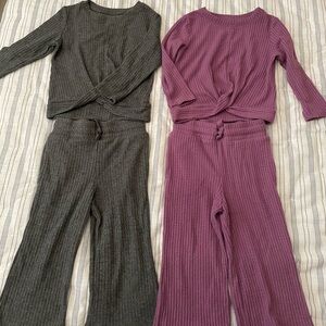 Toddler Girl Waffle Knit Top & bottom sets Size 2.
